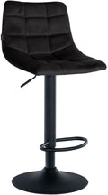 Verstelbare Fluwelen Barkruk - Elegante Kruk - 360° Draaibaar Comfort Kleur zwart Onderstel Kleur zwart