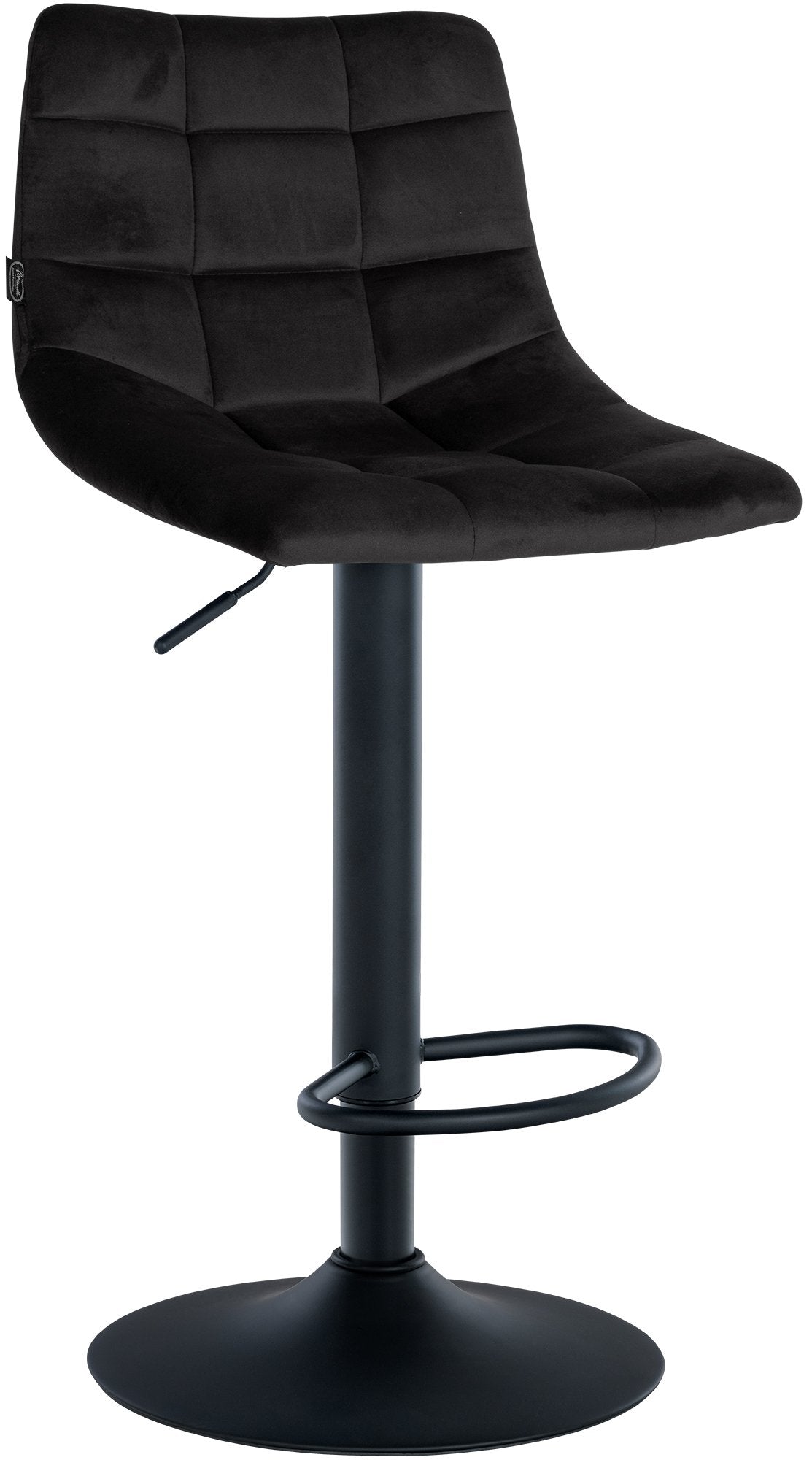 Verstelbare Fluwelen Barkruk - Elegante Kruk - 360° Draaibaar Comfort Kleur zwart Onderstel Kleur zwart
