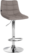 Verstelbare Barstoel - Kruk - 360° Draaibaar & Comfort, Elegante Klassieke Bekleding Kleur grijs Onderstel Kleur chroom