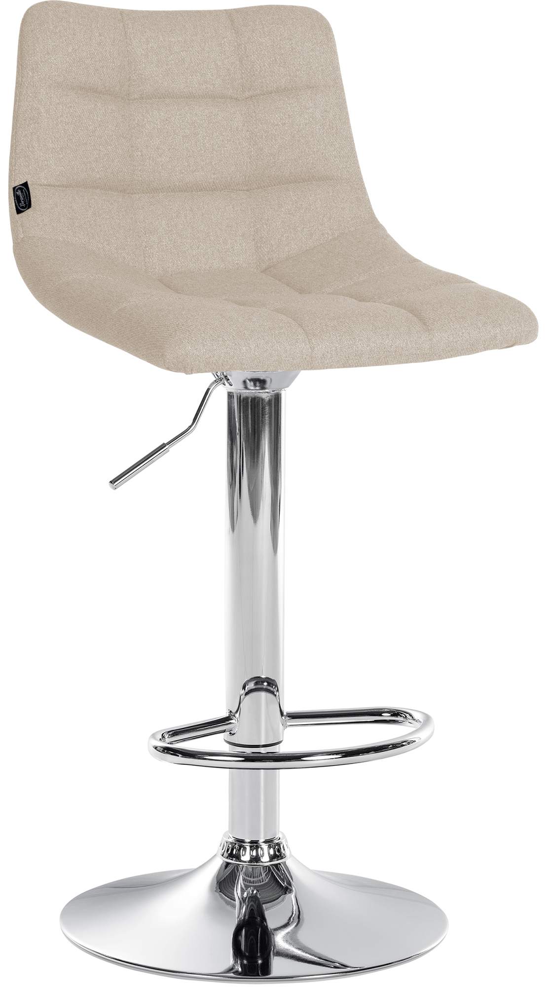 Verstelbare Barstoel - Kruk - 360° Draaibaar & Comfort, Elegante Klassieke Bekleding Kleur crème Onderstel Kleur chroom