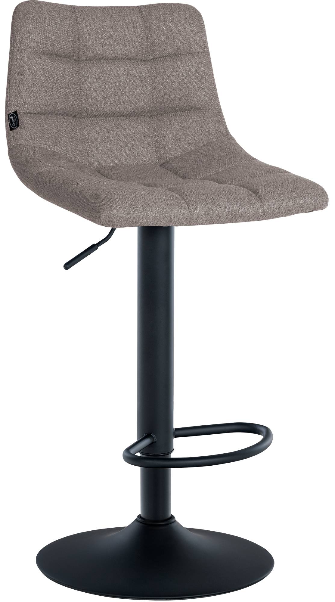 Verstelbare Barstoel - Kruk - 360° Draaibaar & Comfort, Elegante Klassieke Bekleding Kleur grijs Onderstel Kleur zwart