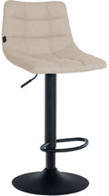 Verstelbare Barstoel - Kruk - 360° Draaibaar & Comfort, Elegante Klassieke Bekleding Kleur crème Onderstel Kleur zwart