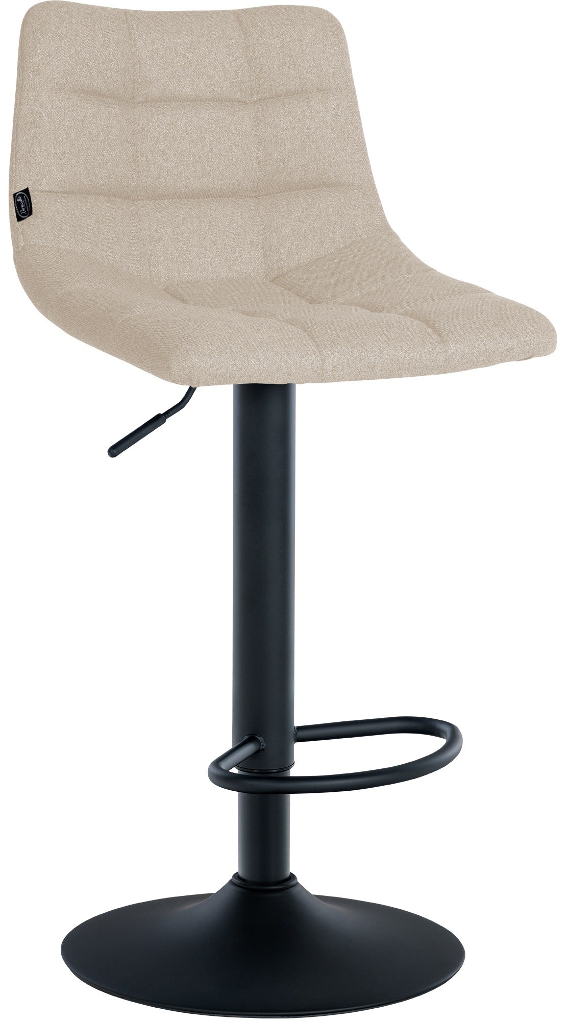 Verstelbare Barstoel - Kruk - 360° Draaibaar & Comfort, Elegante Klassieke Bekleding Kleur crème Onderstel Kleur zwart