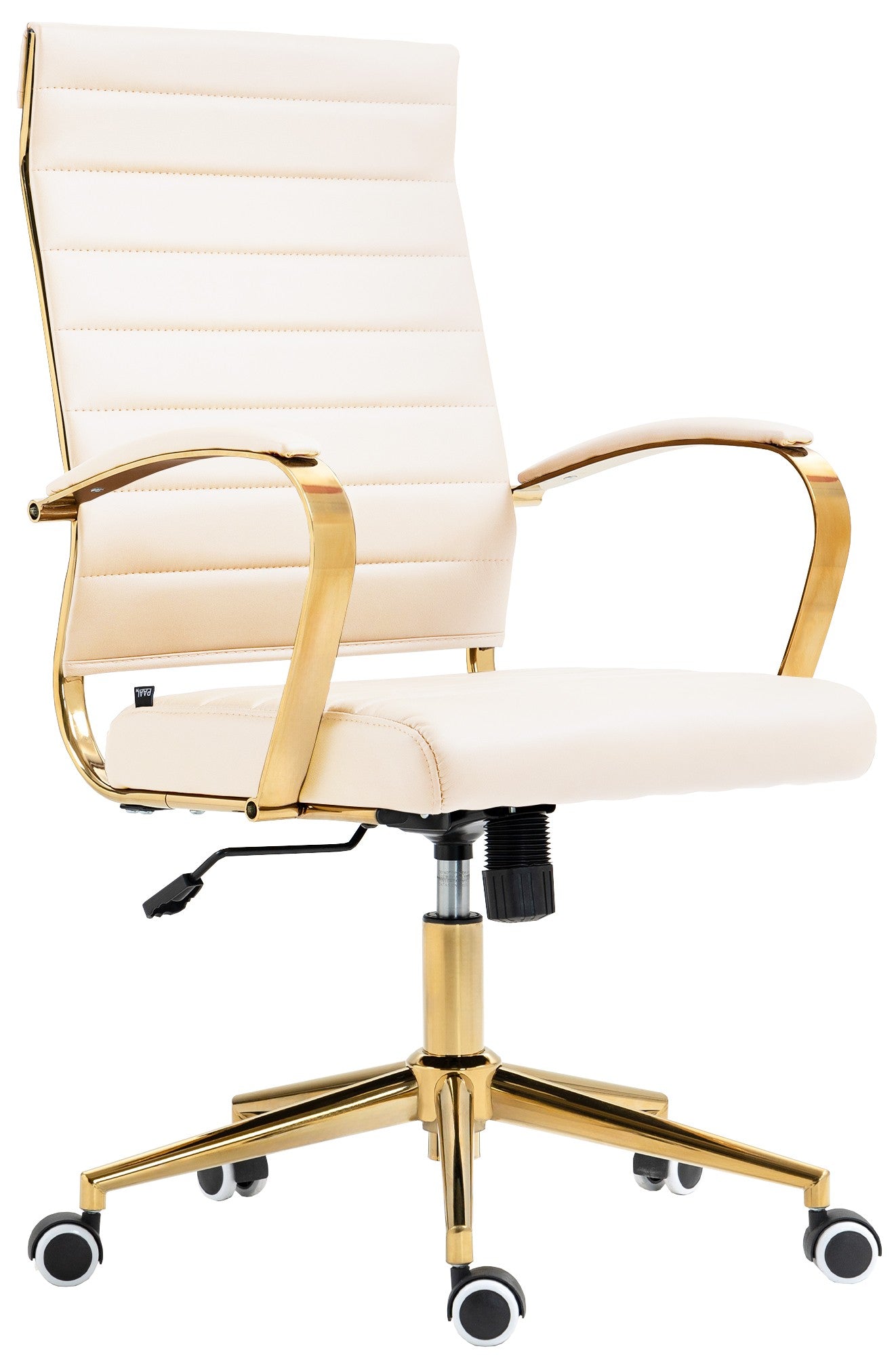 Ergonomische Kunstleren Bureaustoel - Design Zitcomfort - 360° Draaibaarheidsvoordeel Kleur crème