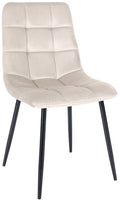 Eetkamerstoel - Dining Chair - Comfortabele Rugleuning - Onderhoudsvriendelijk Materiaal zacht Kleur crème