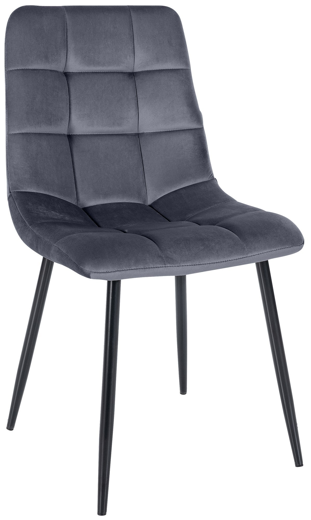 Eetkamerstoel - Dining Chair - Comfortabele Rugleuning - Onderhoudsvriendelijk Materiaal zacht Kleur donkergrijs