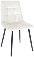 Eetkamerstoel - Dining Chair - Comfortabele Rugleuning - Onderhoudsvriendelijk Materiaal zacht Kleur crèmewit