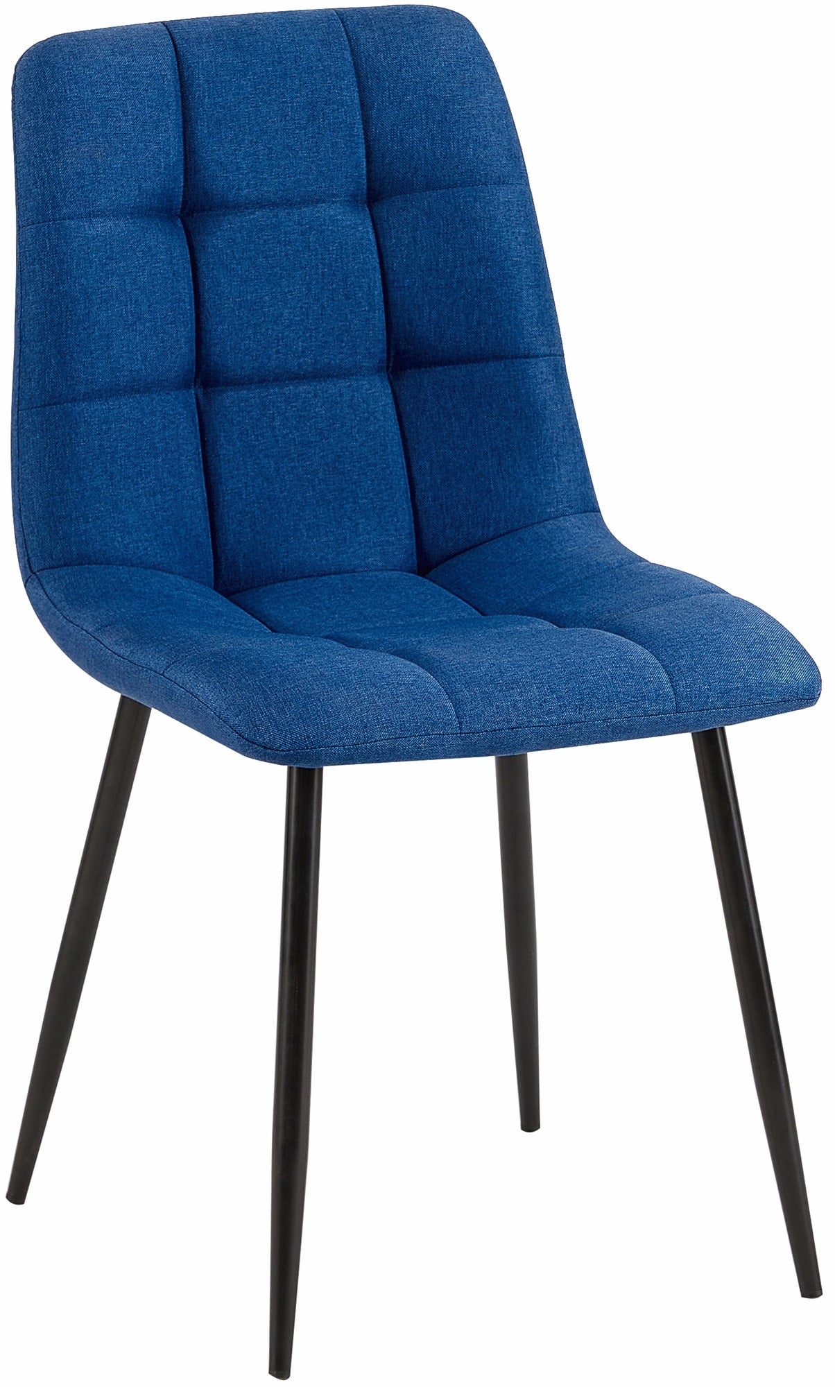 Eetkamerstoel, Keukenstoel, Comfortabele Zitting, Modern Design - Matzwart Onderstel Kleur blauw