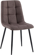 Eetkamerstoel, Keukenstoel, Comfortabele Zitting, Modern Design - Matzwart Onderstel Kleur bruin