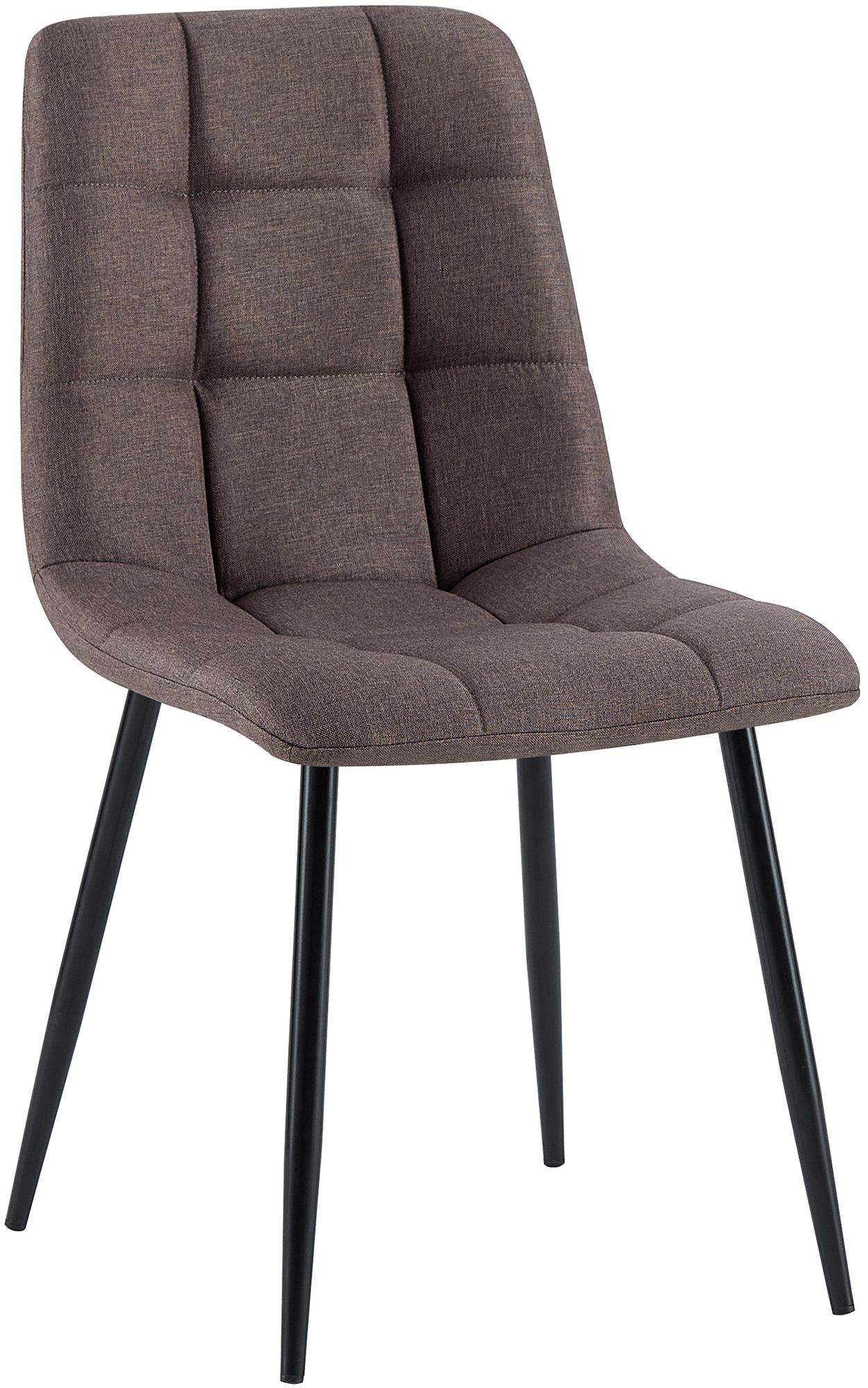 Eetkamerstoel, Keukenstoel, Comfortabele Zitting, Modern Design - Matzwart Onderstel Kleur bruin