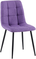 Eetkamerstoel, Keukenstoel, Comfortabele Zitting, Modern Design - Matzwart Onderstel Kleur lila