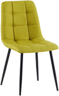Eetkamerstoel, Keukenstoel, Comfortabele Zitting, Modern Design - Matzwart Onderstel Kleur groen