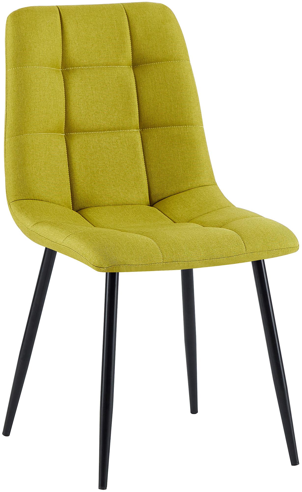 Eetkamerstoel, Keukenstoel, Comfortabele Zitting, Modern Design - Matzwart Onderstel Kleur groen