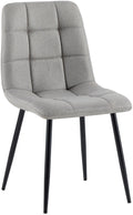 Eetkamerstoel, Keukenstoel, Comfortabele Zitting, Modern Design - Matzwart Onderstel Kleur lichtgrijs