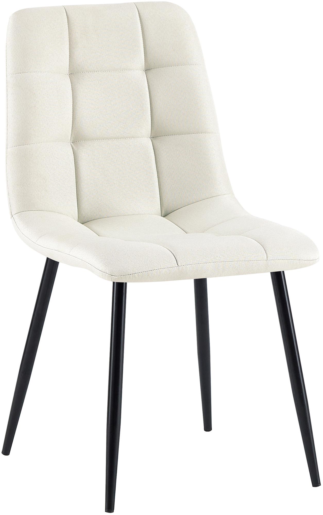 Eetkamerstoel, Keukenstoel, Comfortabele Zitting, Modern Design - Matzwart Onderstel Kleur taupe