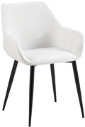 Eetkamerstoel - Comfortabele Luxe - Robuust Metaal Frame Kleur crème Materiaal Stof
