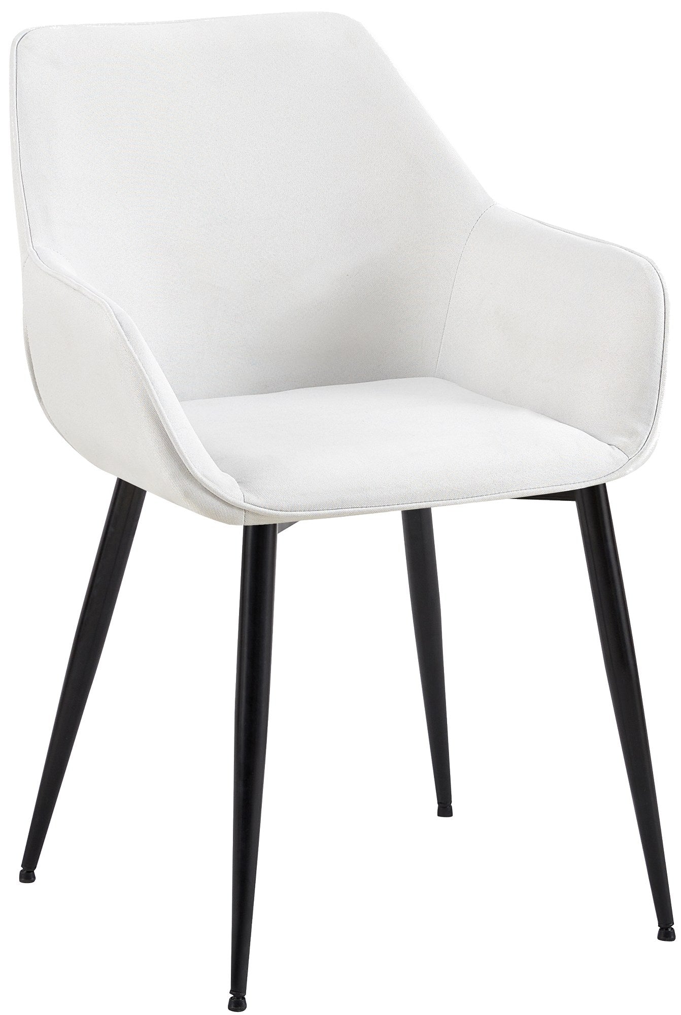 Eetkamerstoel - Comfortabele Luxe - Robuust Metaal Frame Kleur crème Materiaal Stof