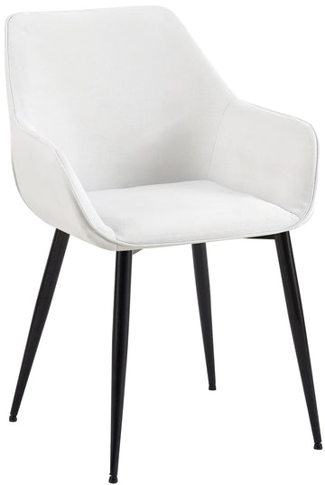Eetkamerstoel - Comfortabele Luxe - Robuust Metaal Frame Kleur crème Materiaal Stof