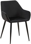 Eetkamerstoel - Comfortabele Luxe - Robuust Metaal Frame Kleur zwart Materiaal zacht