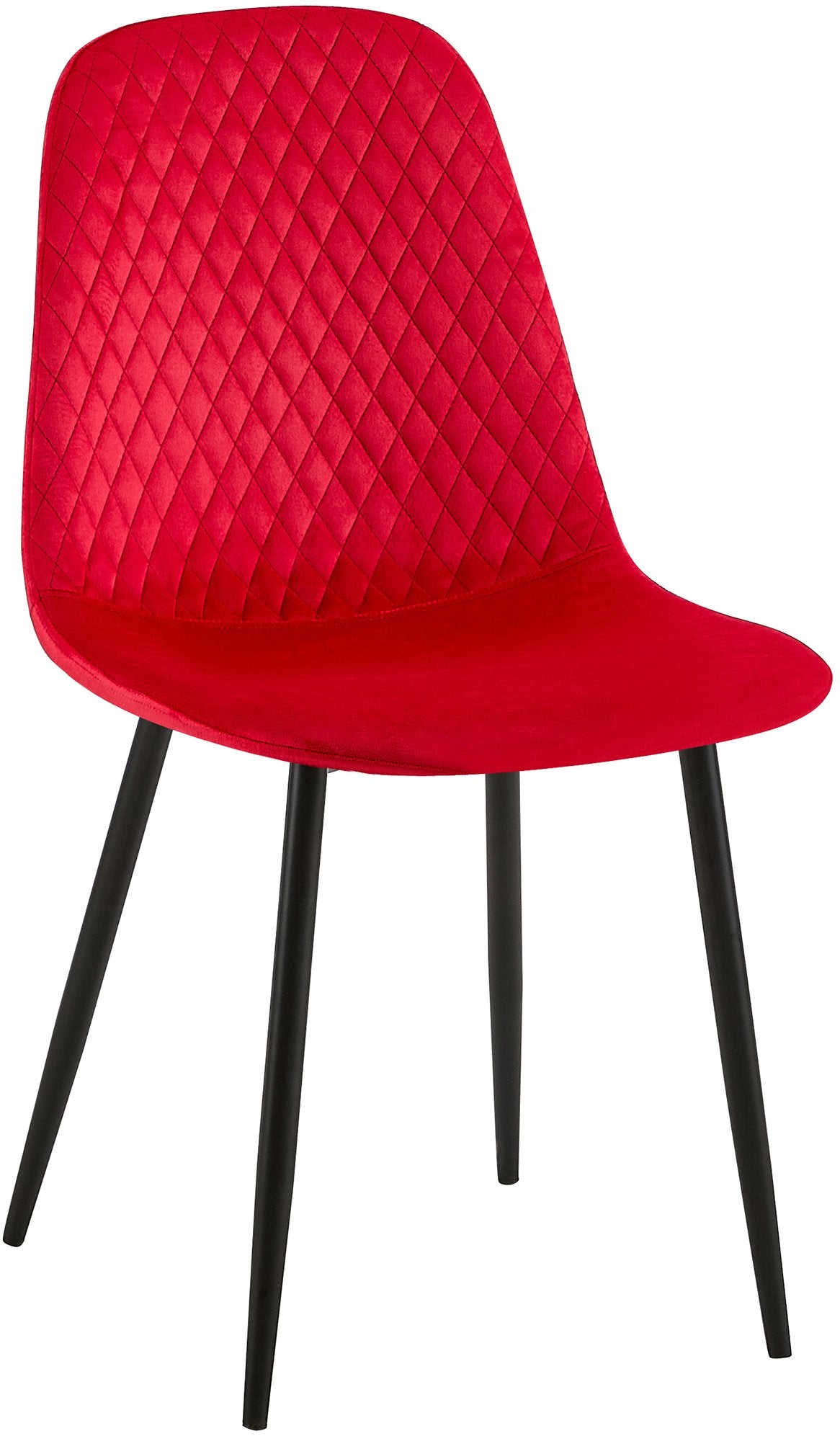 Comfortabele Stijlvolle Eetkamerstoel - Fluweel Bekleding - Onderhoudsvriendelijk Design Materiaal zacht Kleur rood