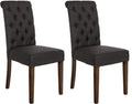Set van 2 Eetkamerstoelen - Keukenstoelen - Comfortabele Fluwelen Bekleding Kleur zwart Materiaal Stof