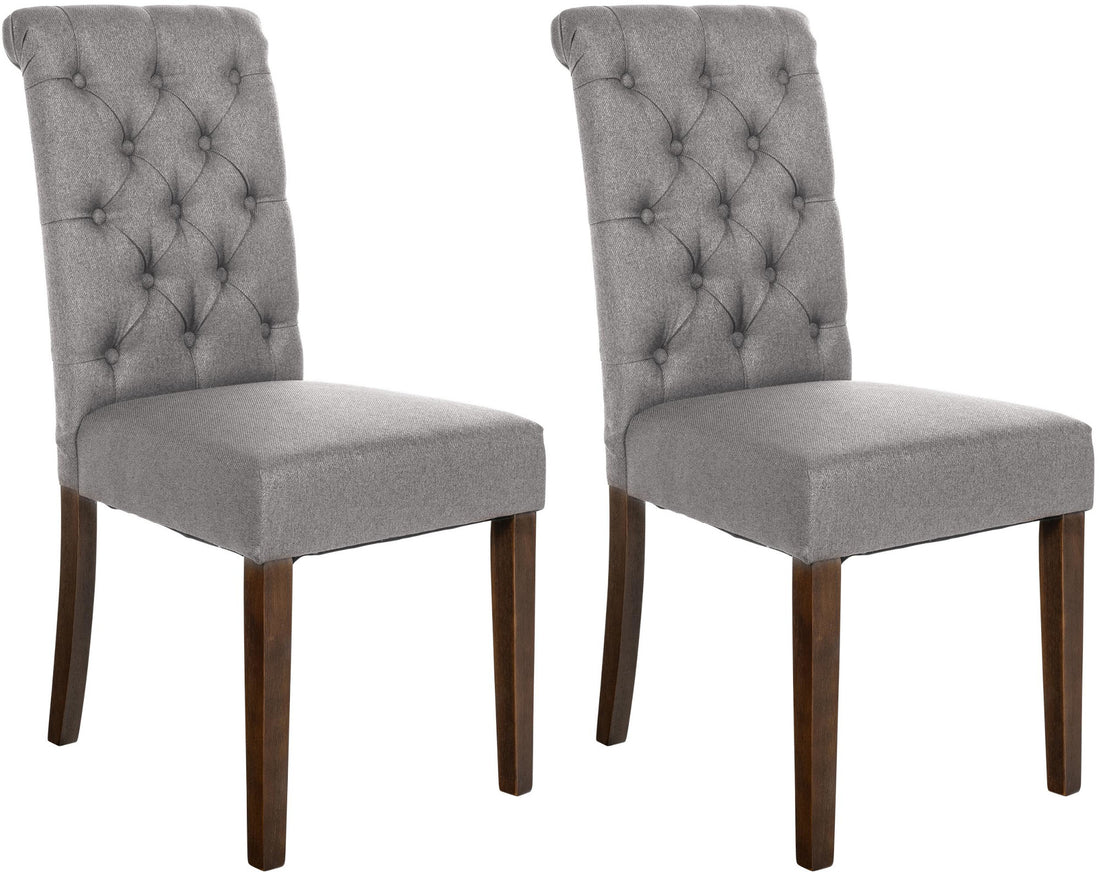 Set van 2 Eetkamerstoelen - Keukenstoelen - Comfortabele Fluwelen Bekleding Kleur zwart Materiaal Stof