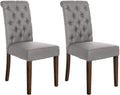 Set van 2 Eetkamerstoelen - Keukenstoelen - Comfortabele Fluwelen Bekleding Kleur grijs Materiaal Stof