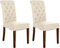 Set van 2 Eetkamerstoelen - Keukenstoelen - Comfortabele Fluwelen Bekleding Kleur crème Materiaal Stof