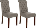 Set van 2 Eetkamerstoelen - Keukenstoelen - Comfortabele Fluwelen Bekleding Kleur taupe Materiaal Stof