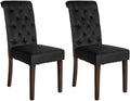 2-delige set Eetkamerstoelen - Keukenstoelen - Comfortabele Hoge Rugleuning Kleur zwart