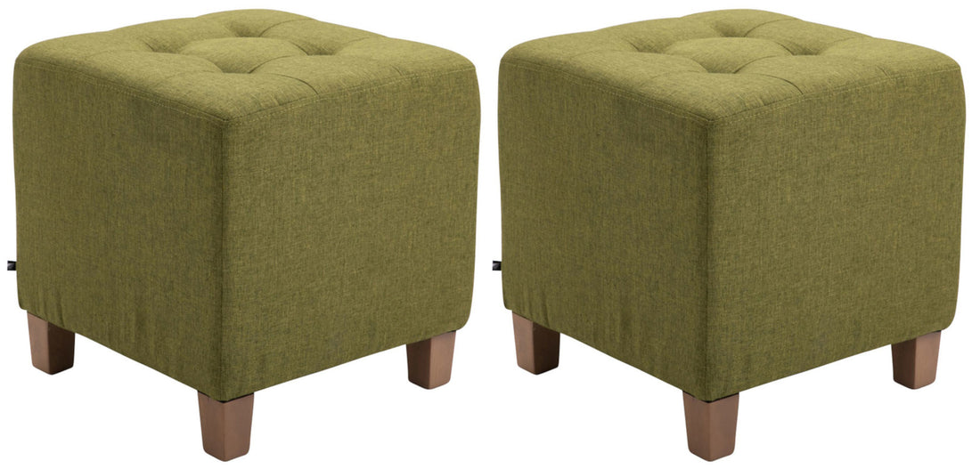 Set van 2 Moderne Hockers - Krukjes - Uiterst Functioneel Design Kleur groen