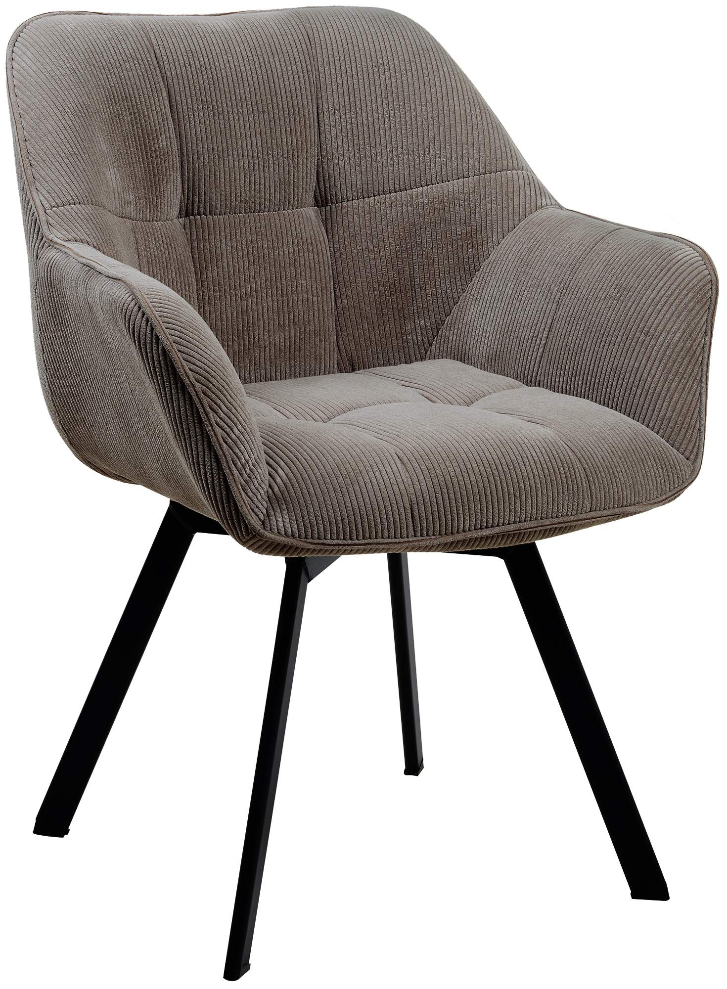Eetkamerstoel Corduroy, Draaiend, Onderhoudsvriendelijk - Modern Design Eettafelstoel Kleur bruin