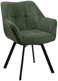 Eetkamerstoel Corduroy, Draaiend, Onderhoudsvriendelijk - Modern Design Eettafelstoel Kleur groen
