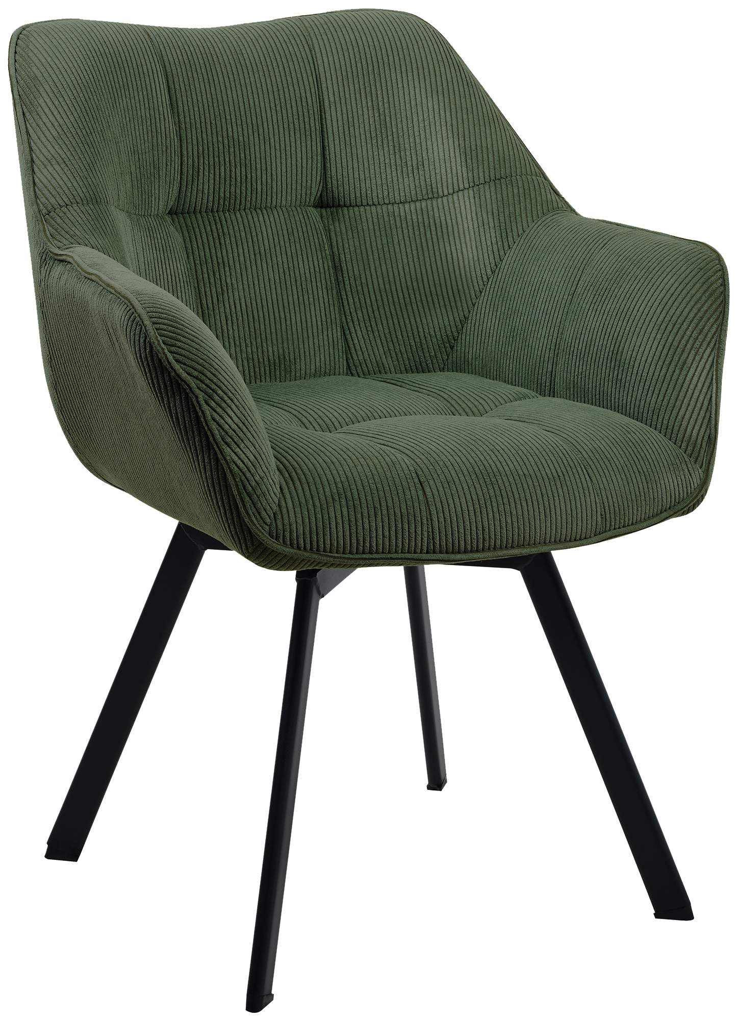 Eetkamerstoel Corduroy, Draaiend, Onderhoudsvriendelijk - Modern Design Eettafelstoel Kleur groen