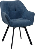 Eetkamerstoel Corduroy, Draaiend, Onderhoudsvriendelijk - Modern Design Eettafelstoel Kleur blauw
