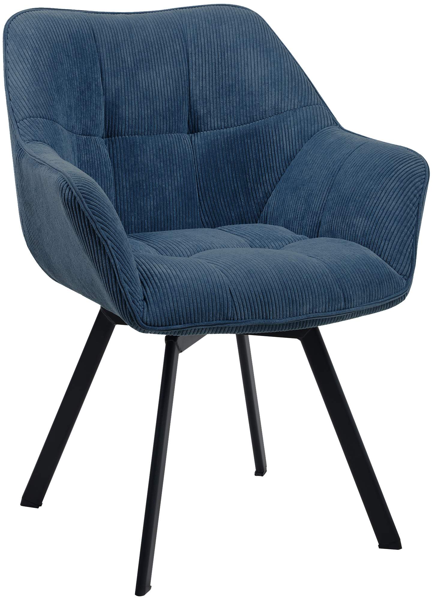 Eetkamerstoel Corduroy, Draaiend, Onderhoudsvriendelijk - Modern Design Eettafelstoel Kleur blauw