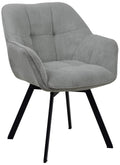 Eetkamerstoel Corduroy, Draaiend, Onderhoudsvriendelijk - Modern Design Eettafelstoel Kleur grijs