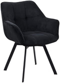Eetkamerstoel Corduroy, Draaiend, Onderhoudsvriendelijk - Modern Design Eettafelstoel Kleur zwart