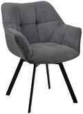 Eetkamerstoel Corduroy, Draaiend, Onderhoudsvriendelijk - Modern Design Eettafelstoel Kleur donkergrijs