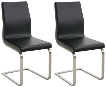 2er Set Eetkamerstoelen - Keukenstoelen - Comfort & Modern Design Kleur zwart