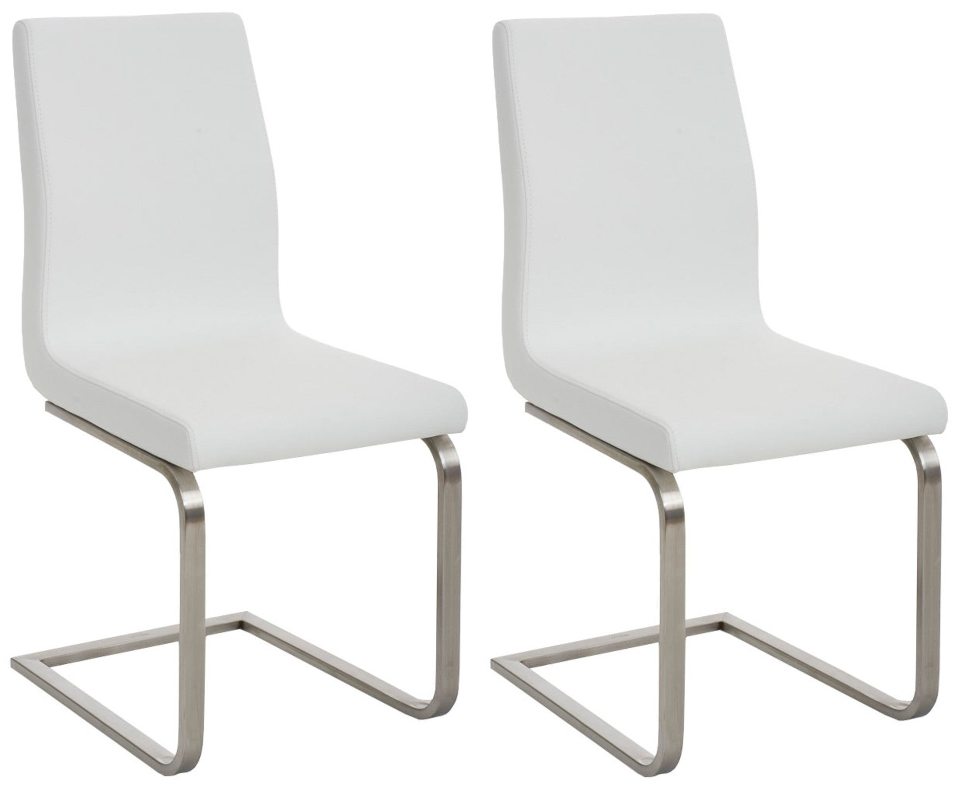 2-delige set Moderne Eetkamerstoelen - Design Zetels - Optimale Zitcomfort Kleur wit