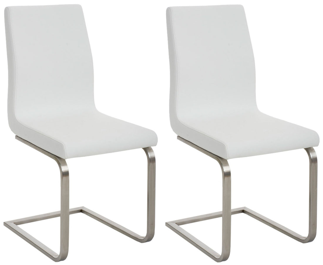 2-delige set Moderne Eetkamerstoelen - Design Zetels - Optimale Zitcomfort Kleur wit