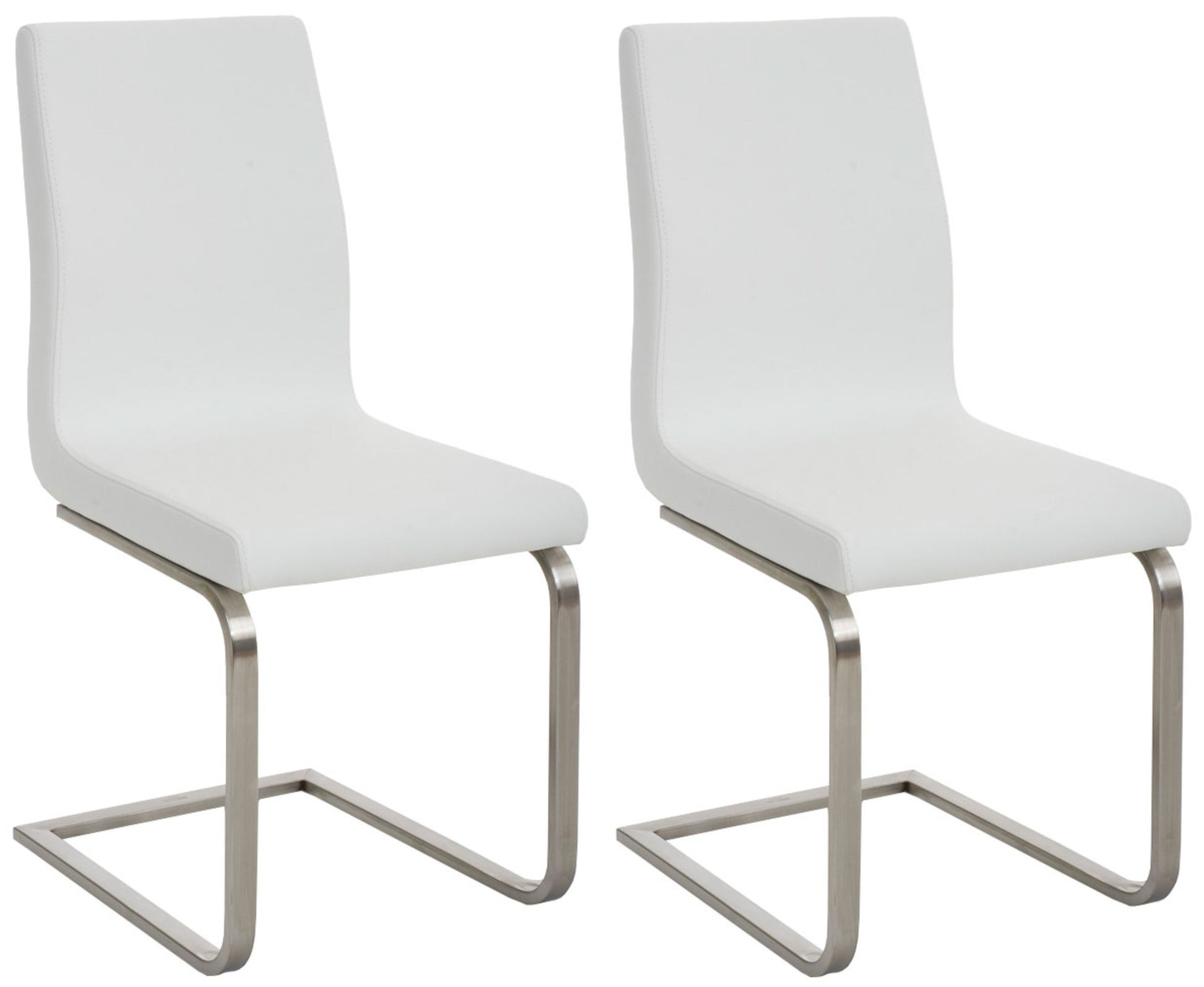 2-delige set Moderne Eetkamerstoelen - Design Zetels - Optimale Zitcomfort Kleur wit