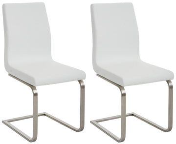 2-delige set Moderne Eetkamerstoelen - Design Zetels - Optimale Zitcomfort Kleur wit