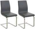 2er Set Eetkamerstoelen - Keukenstoelen - Comfort & Modern Design Kleur grijs