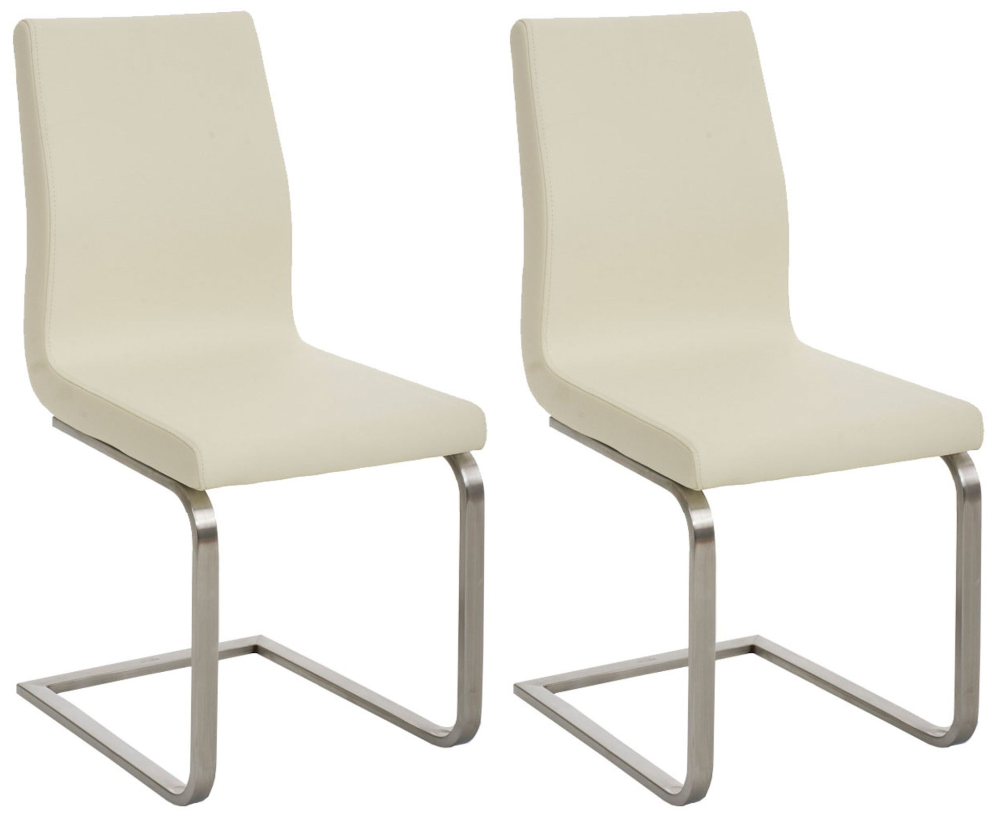 2er Set Eetkamerstoelen - Keukenstoelen - Comfort & Modern Design Kleur crème