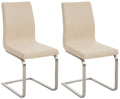 Set van 2 Design Eetkamerstoelen - Keukenstoelen - Aangenaam Comfort & Onderhoudsvriendelijk Kleur crème