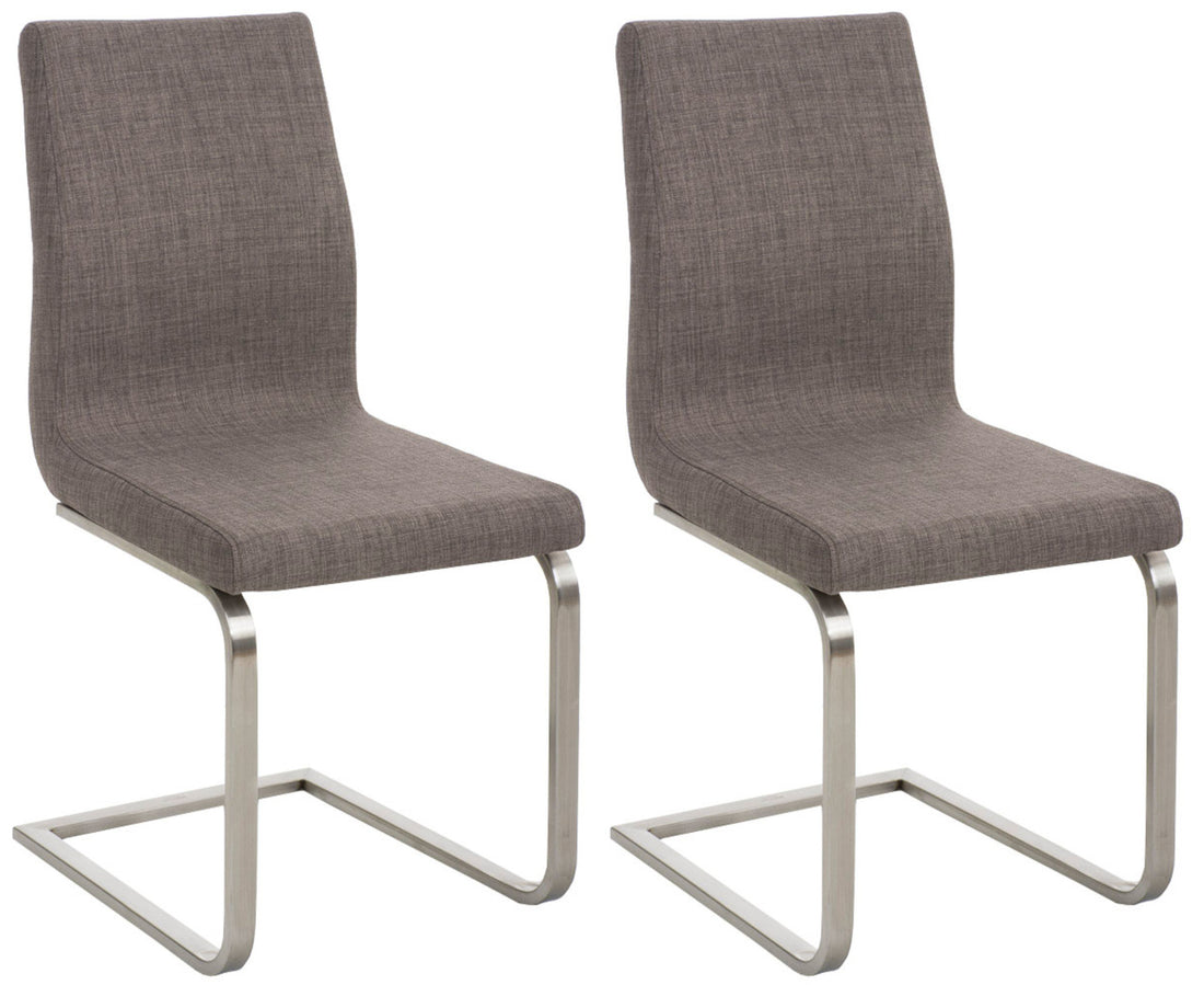 Set van 2 Design Eetkamerstoelen - Keukenstoelen - Aangenaam Comfort & Onderhoudsvriendelijk Kleur crème