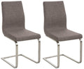 Set van 2 Design Eetkamerstoelen - Keukenstoelen - Aangenaam Comfort & Onderhoudsvriendelijk Kleur grijs