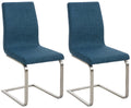 Set van 2 Design Eetkamerstoelen - Keukenstoelen - Aangenaam Comfort & Onderhoudsvriendelijk Kleur blauw
